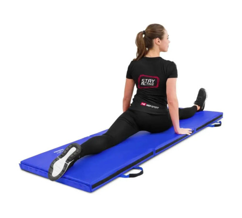 Мат гімнастичний Hop-Sport HS-065FM, 180 х 60,5 х 5 см, синій