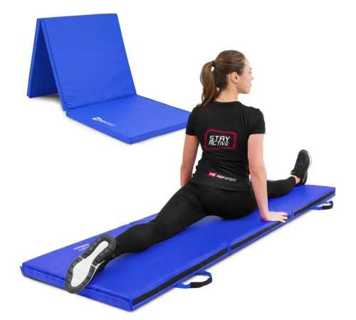 Мат гімнастичний Hop-Sport HS-065FM, 180 х 60,5 х 5 см, синій