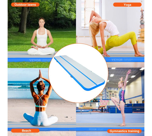 Килимок надувний VEVOR 398 x 101 x 10 см, біло-синій