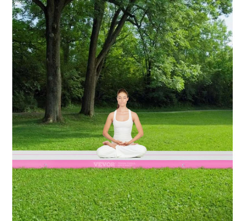 Килимок надувний VEVOR 498 x 101 x 10 см, біло-рожевий
