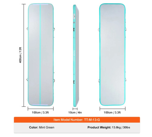 Килимок надувний VEVOR, біло-голубий