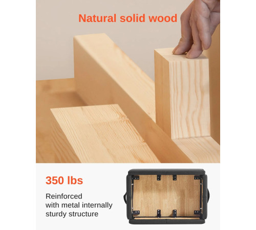 Ящик для пілатесу VEVOR 62,5 х 43,5 х 24 см, чорний