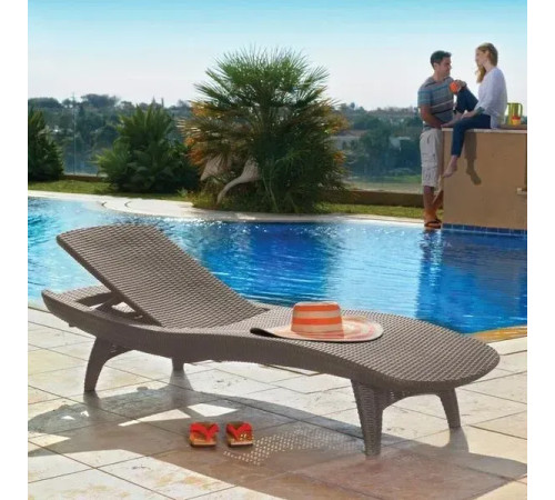 Коплект шезлонгів зі столиком Keter Pacific, 197 х 75 х 40,4 см - капучино