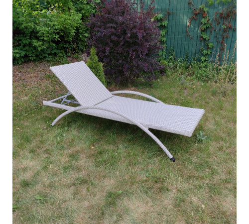 Шезлонг Greengard Барнео 200 х 78 х 42 см - білий