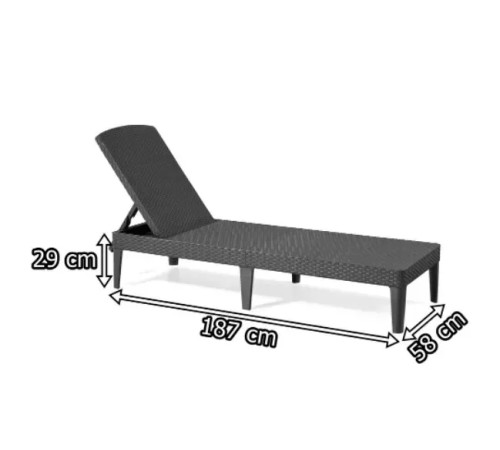 Шезлонг Keter Jaipur, 187 х 58 х 29 см - графіт