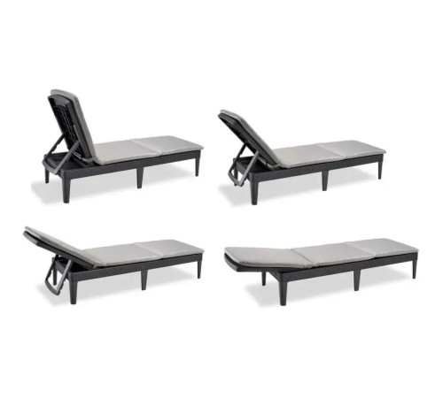 Шезлонг Keter Jaipur з матрацом, 187,5 х 58,2 х 29 см - графіт