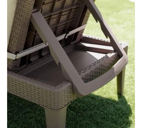 Шезлонг Keter Jaipur з матрацом, 187,5 х 58,2 х 29 см - капучино