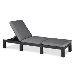 Шезлонг Keter Daytona Deluxe з матрацом, 195 х 65 х 25,5 см - графіт
