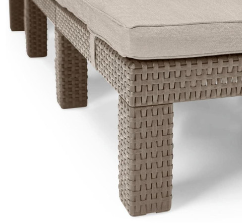 Шезлонг Keter Daytona Deluxe з матрацом, 195 х 65 х 25,5 см - капучино