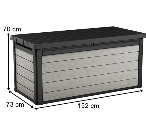 Скриня садова Keter Denali DuoTech 570 л, сіра