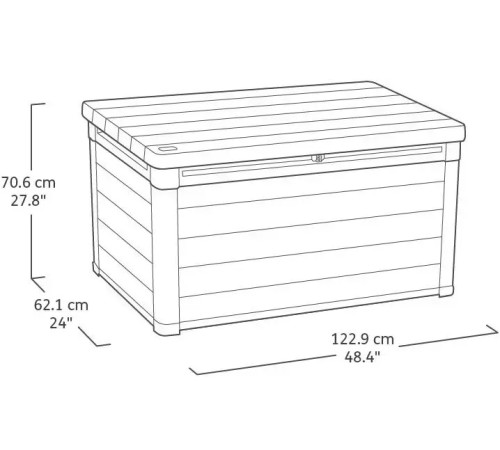 Скриня садова Keter Cortina 380 л, сіра