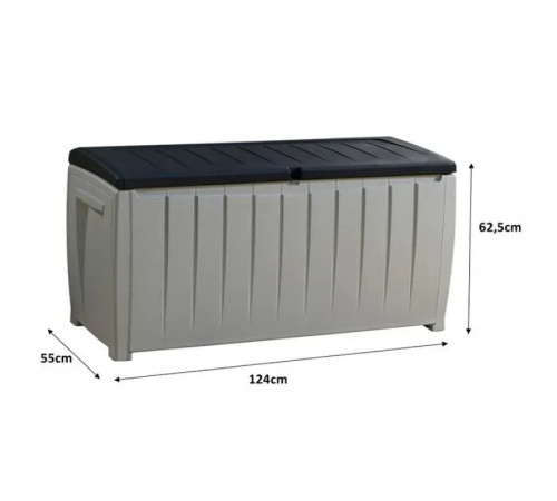 Скриня садова Keter NOVEL 340 л, сіро-чорна