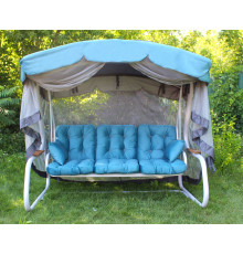 Тент з москітною сіткою Greengard для садової гойдалки Сивілія, сіро-блакитний