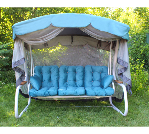 Тент з москітною сіткою Greengard для садової гойдалки Сивілія, сіро-блакитний