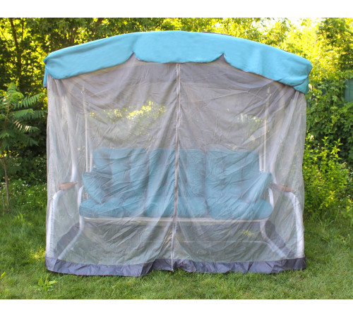Тент з москітною сіткою Greengard для садової гойдалки Сивілія, сіро-блакитний