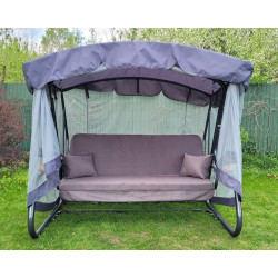 Тент москітною сіткою Greengard для садової гойдалки Чорна перлина, Граф, сірий