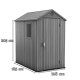 Будиночок садовий Keter Darwin 185 х 126 х 205 см, коричневий