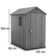 Будиночок садовий Keter Darwin 185 х 126 х 205 см, сірий