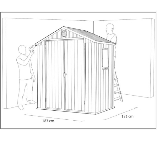 Будиночок садовий Keter Darwin 121 х 190 х 221 см, сірий