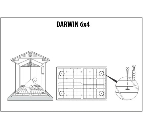 Будиночок садовий Keter Darwin 121 х 190 х 221 см, сірий