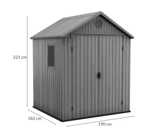 Будиночок садовий Keter Darwin 182 х 190 х 221 см, сірий