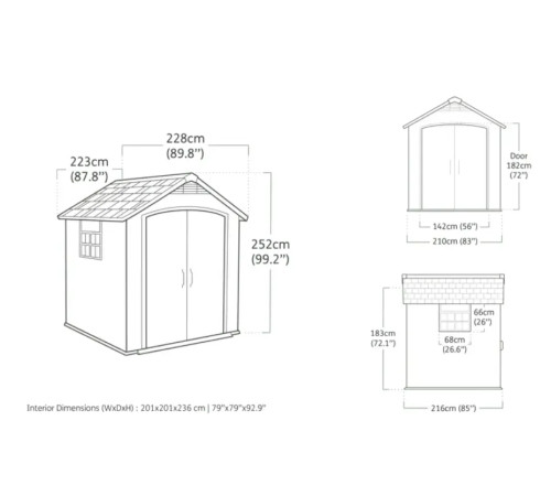 Будиночок садовий Keter Premier 757 228 х 223 х 252 см, сірий