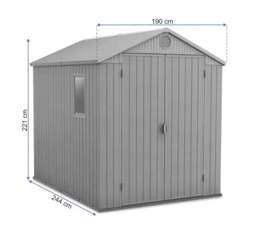 Будиночок садовий Keter Darwin 244 х 190 х 221 см, графіт