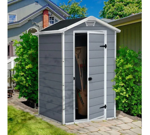 Будиночок садовий Keter MANOR 94 х 128 х 196 см, сірий