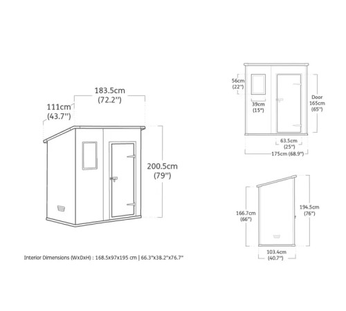 Будиночок садовий Keter MANOR PENT 183 х 111 х 200,5 см, сірий