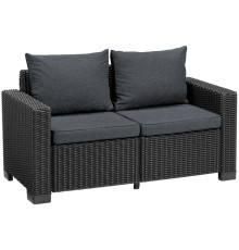 Диван садовий Keter California 2-місний з подушками, графіт