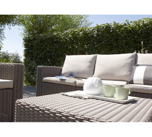 Диван садовий Keter California 3-місний з подушками, капучино