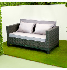 Диван садовий Greengard Класик 2-місний з подушками, сірий