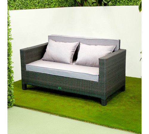 Диван садовий Greengard Класик 2-місний з подушками, сірий