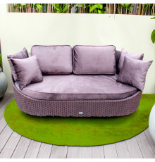 Диван садовий Greengard Корсіка 2-місний з подушками, фіолетовий