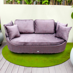 Диван садовий Greengard Корсіка 2-місний з подушками, фіолетовий