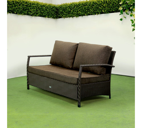Диван садовий Greengard Крокодил 2-місний з подушками, коричневий