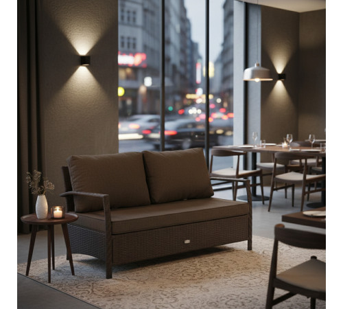 Диван садовий Greengard Крокодил 2-місний з подушками, коричневий