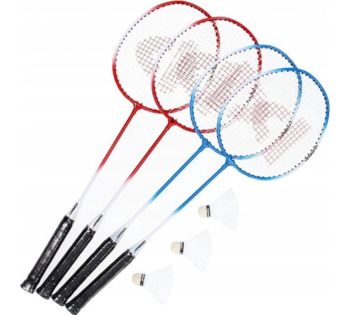 Набір для бадмінтону DONNAY 9 ел, червоно-блакитний