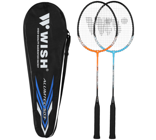 Ракетки для бадмінтону WISH ALUMTEC 505K 85 мм, блакитно-оранжеві