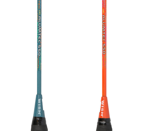 Ракетки для бадмінтону WISH ALUMTEC 550K 72 мм, блакитно-орнажеві