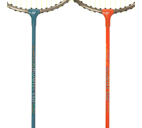Ракетки для бадмінтону WISH ALUMTEC 550K 72 мм, блакитно-орнажеві