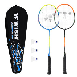 Ракетки для бадмінтону WISH ALUMTEC 55K, блакитно-оранжеві