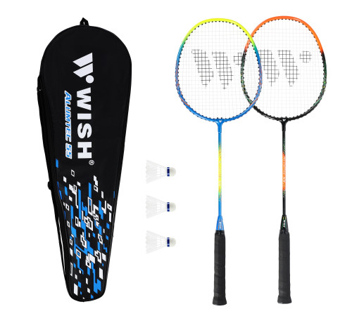 Ракетки для бадмінтону WISH ALUMTEC 55K, блакитно-оранжеві