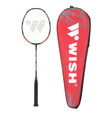 Ракетка для бадмінтону WISH CARBON PRO 67, чорно-оранжева