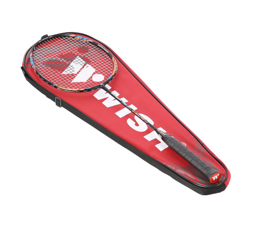 Ракетка для бадмінтону WISH CARBON PRO 67, чорно-оранжева