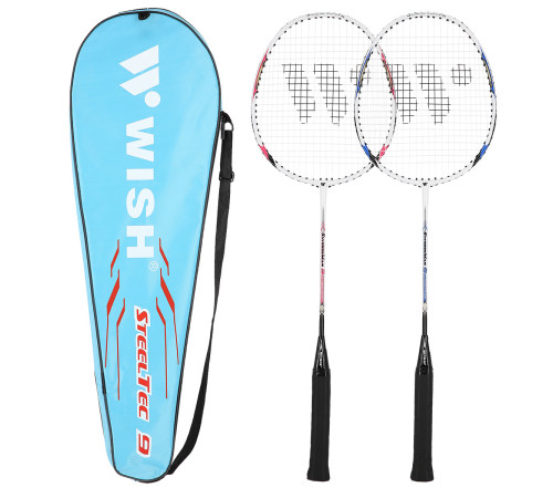 Ракетки для бадмінтону WISH STEELTEC 9K, червоно-сині