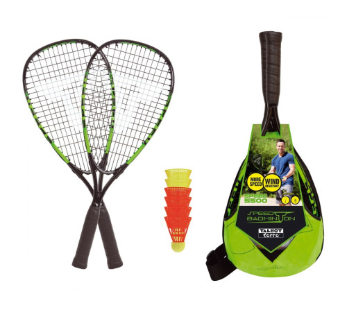 Ракетки для бадмінтону TALBOT TORRO Speed ​​​​5500, чорно-зелені