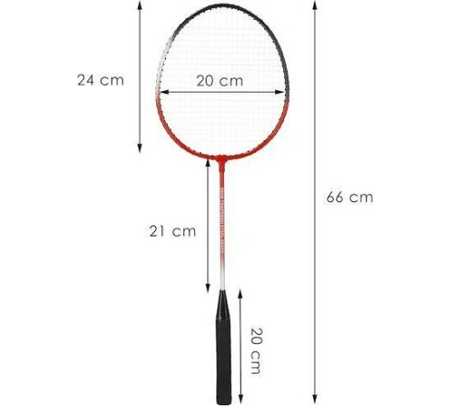 Ракетки для бадмінтону Springos UNIWERSALNY KG0008, чорно-червоний