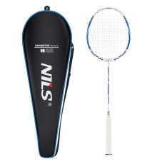 Ракетка для бадмінтону NILS NR406 CARBON, синьо-біла