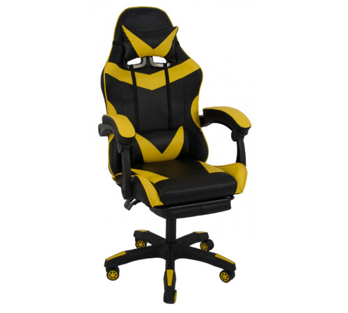 Ігрове крісло Bonro B-810 TPF чорно-жовте + підставка для ніг